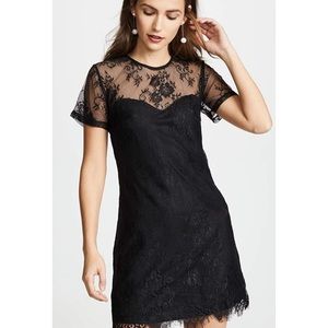 MINKPINK secret romance lace scoop neck lace short dress black